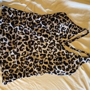 Leopard Print Tankini Top